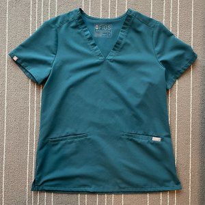 Figs Caribbean Blue Casma Three-Pocket Scrub Top